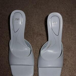 Zara Women's Blue Slide Sandals